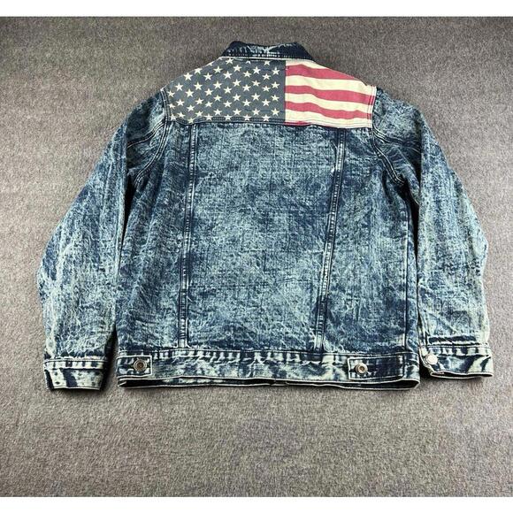 Vintage 1738 Original Brand American Flag Denim Jacket Sz‎ Medium - Picture 2 of 7